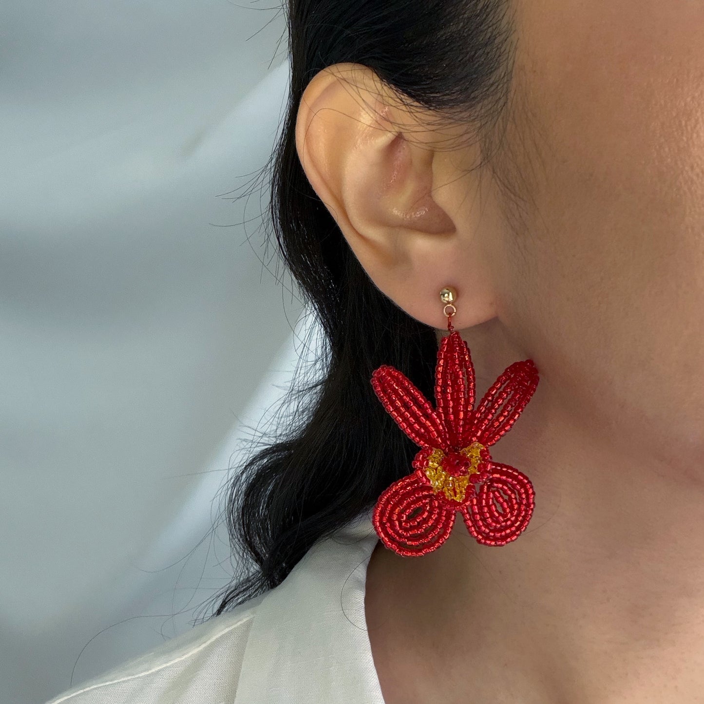 Fire Orchid Earrings