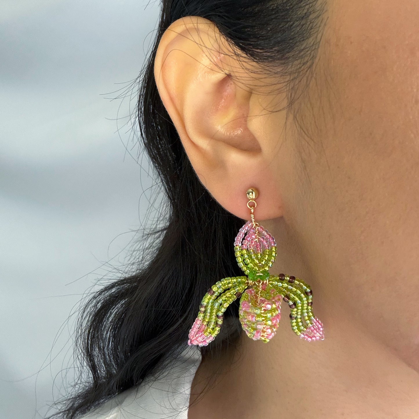 Lady's Slipper Orchid Earrings