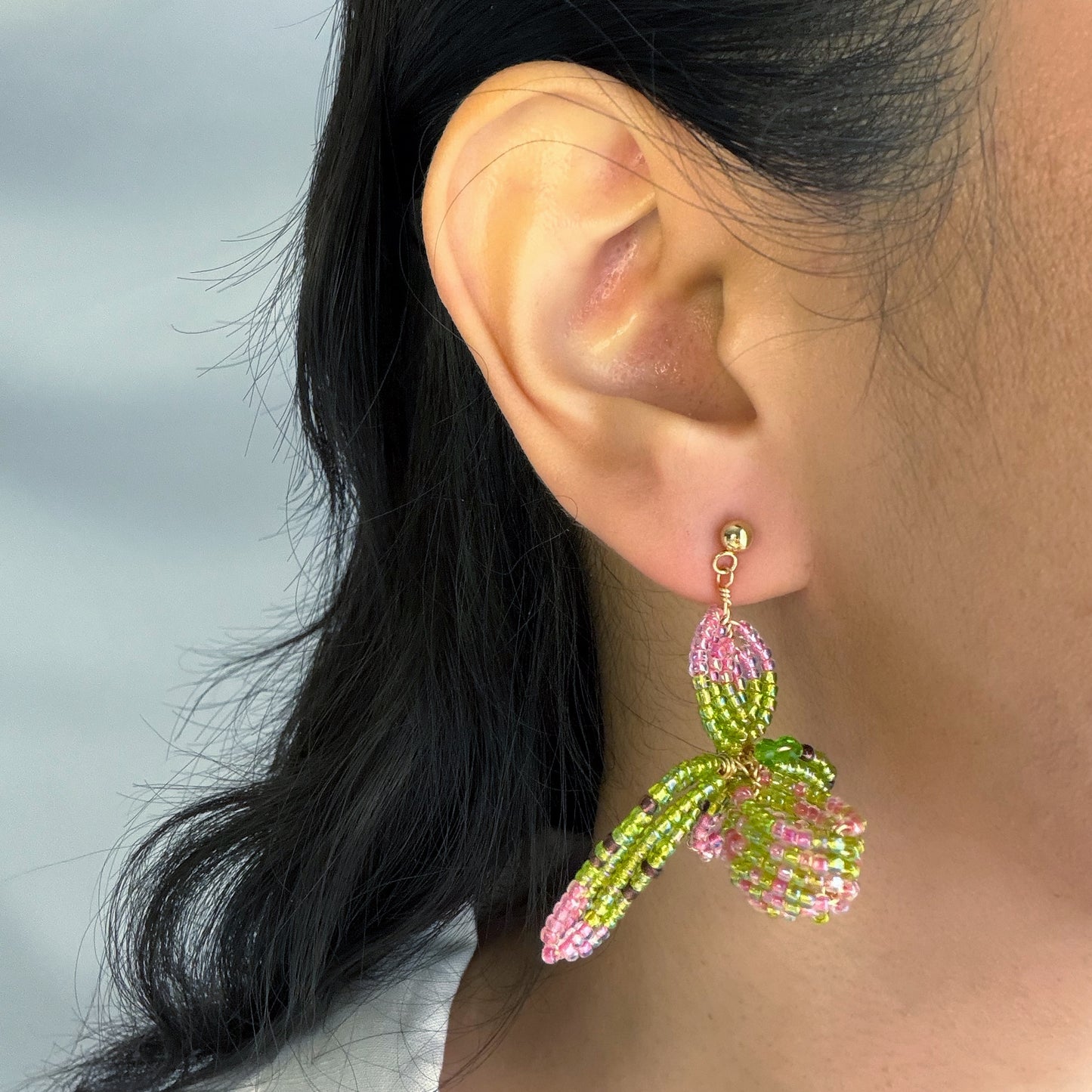 Lady's Slipper Orchid Earrings