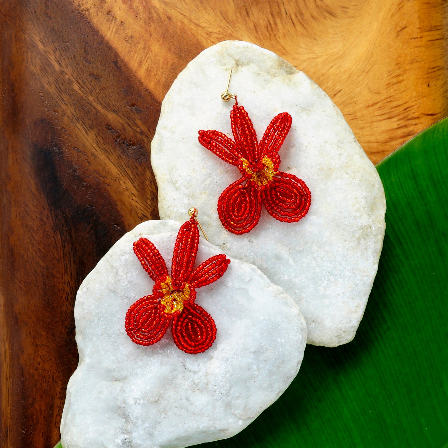 Fire Orchid Earrings