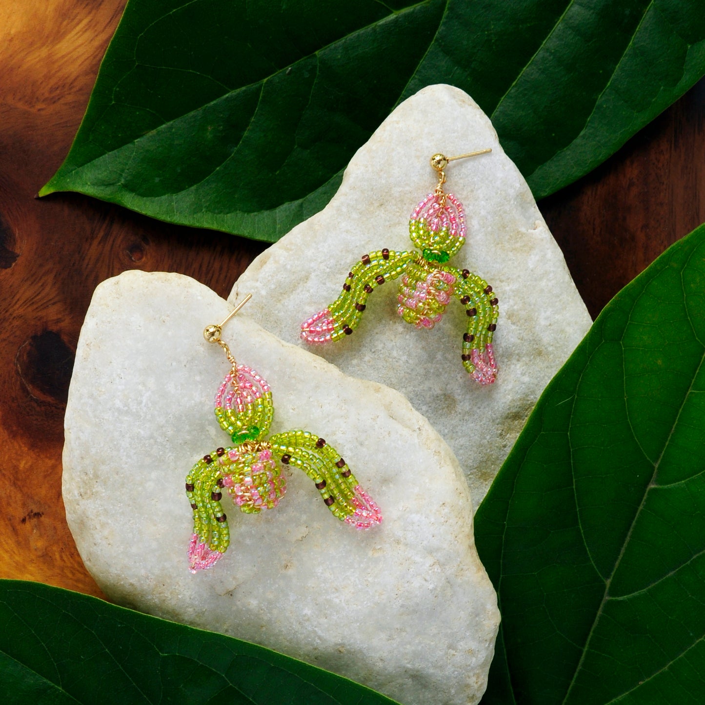 Lady's Slipper Orchid Earrings