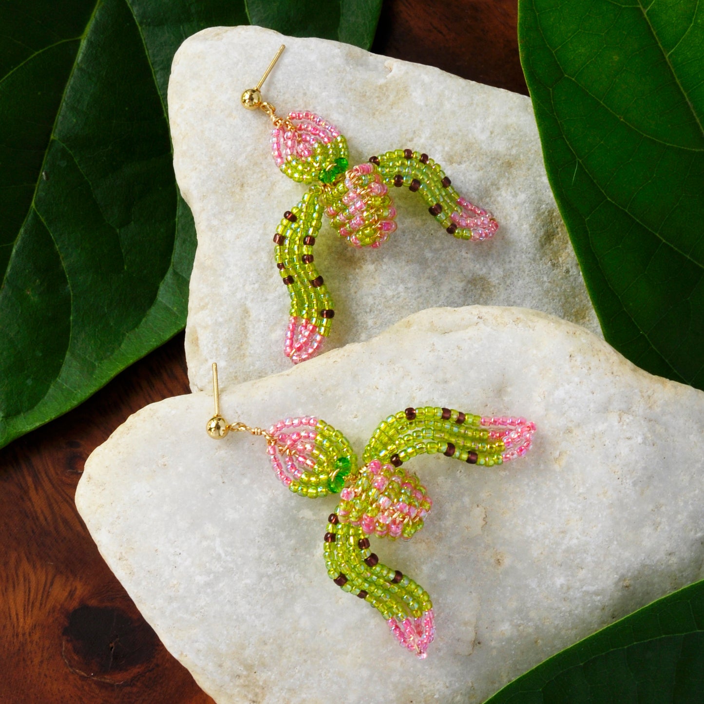 Lady's Slipper Orchid Earrings